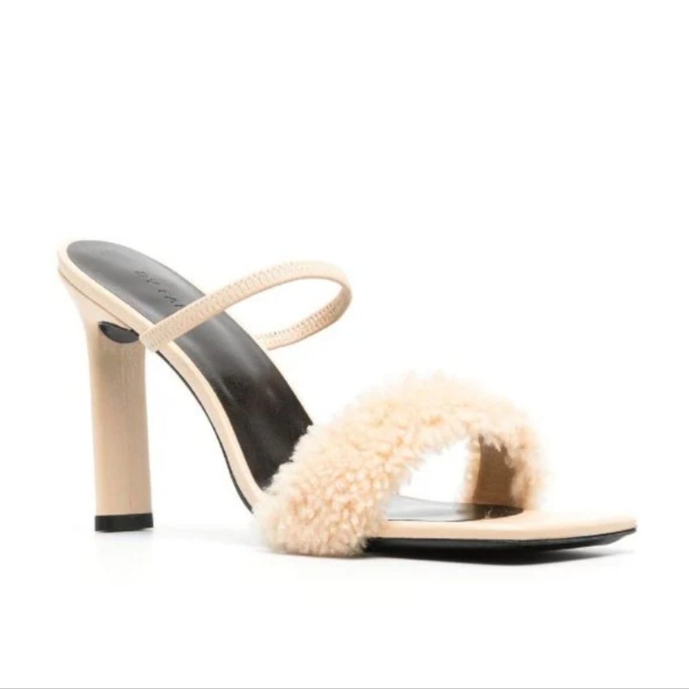 New By Far Ada Sable Shearling Sandal Size 37